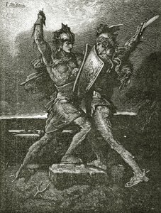 Casamento de Roland, século XIX (gravura bw)